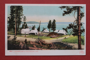 Ansichtskarte AK Yellowstone National Park Wyoming 1900 Summer Camp Zelte Camping Ortsansicht USA Amerika Vereinigte Staaten